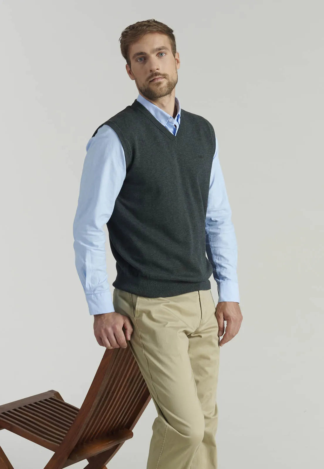 Sweater Hombre Smart Casual Sleeve Business Graphite