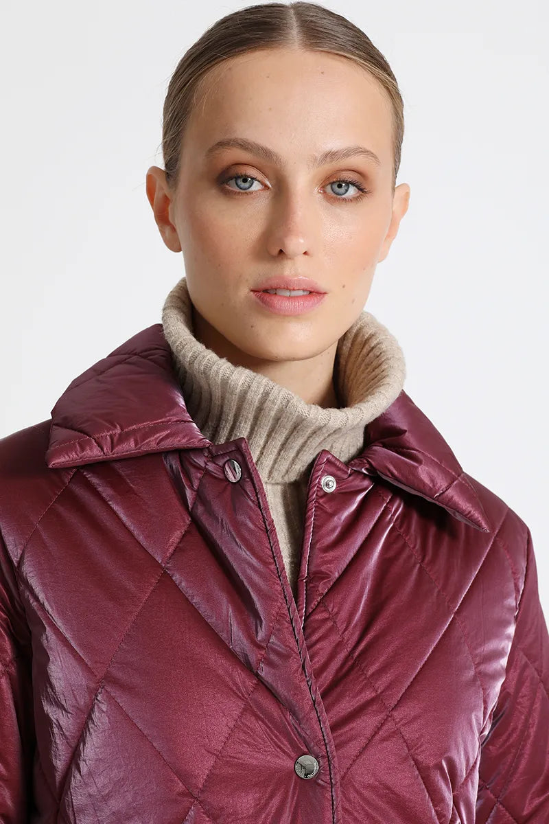 Chaqueta Mujer Broches Burdeo