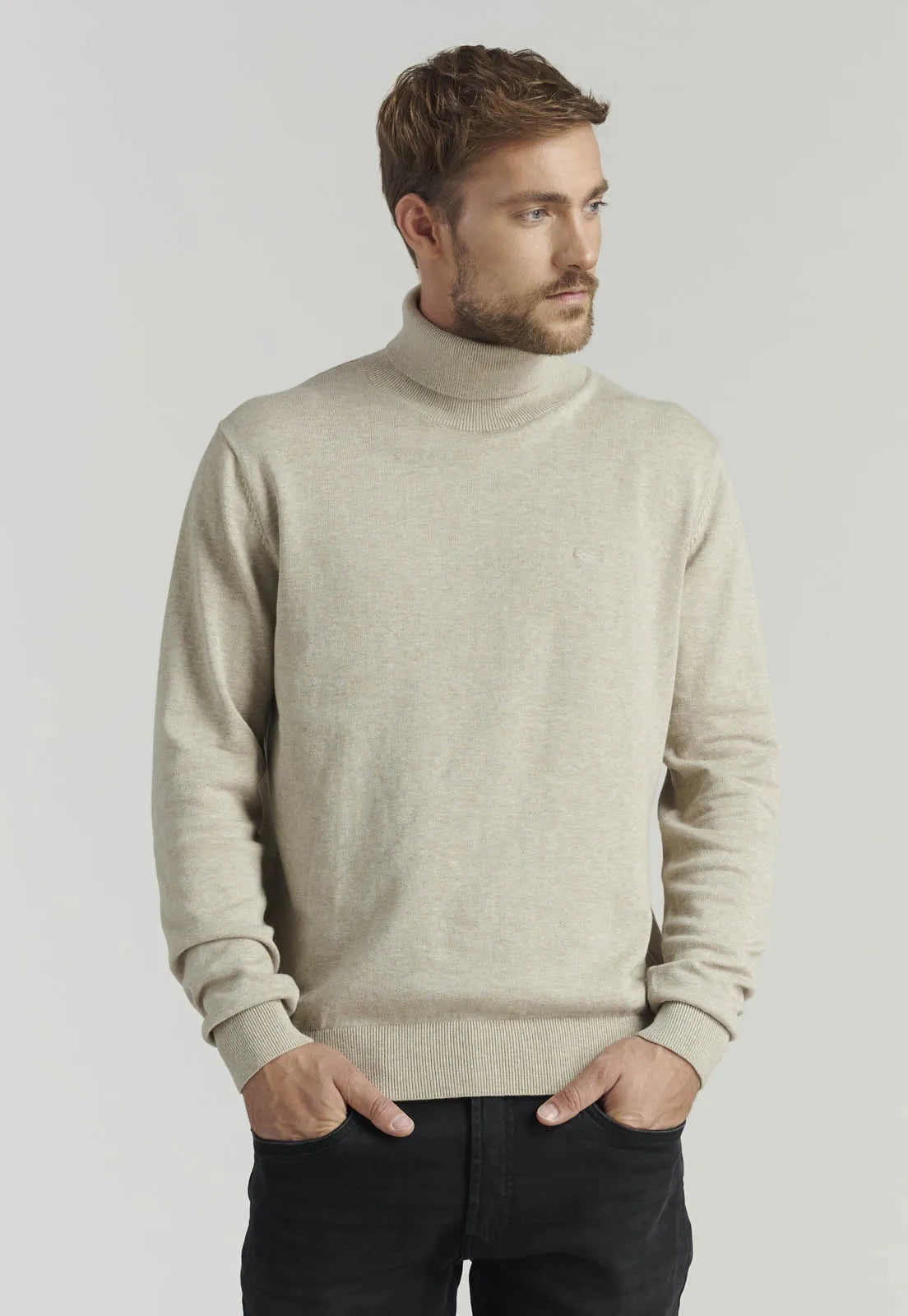 Sweater Hombre Turtle Neck F Smart Casual Dk Oyster