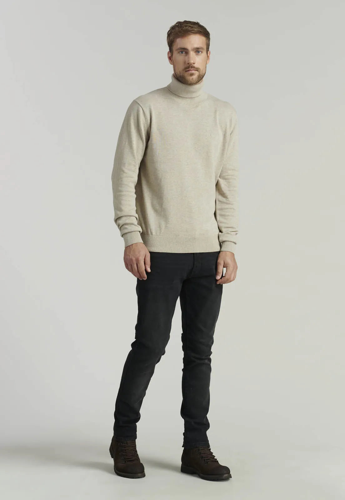 Sweater Hombre Turtle Neck F Smart Casual Dk Oyster