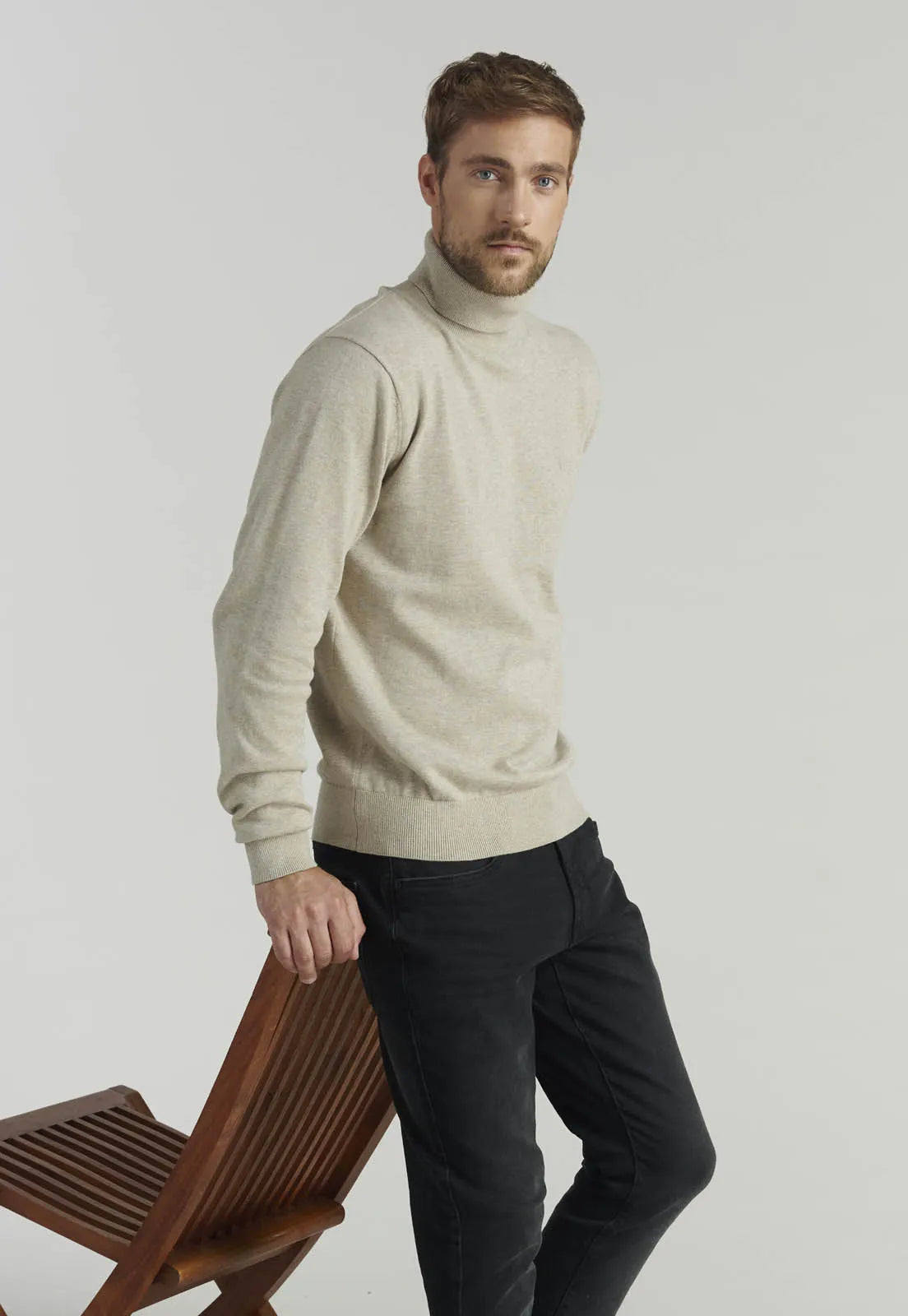 Sweater Hombre Turtle Neck F Smart Casual Dk Oyster