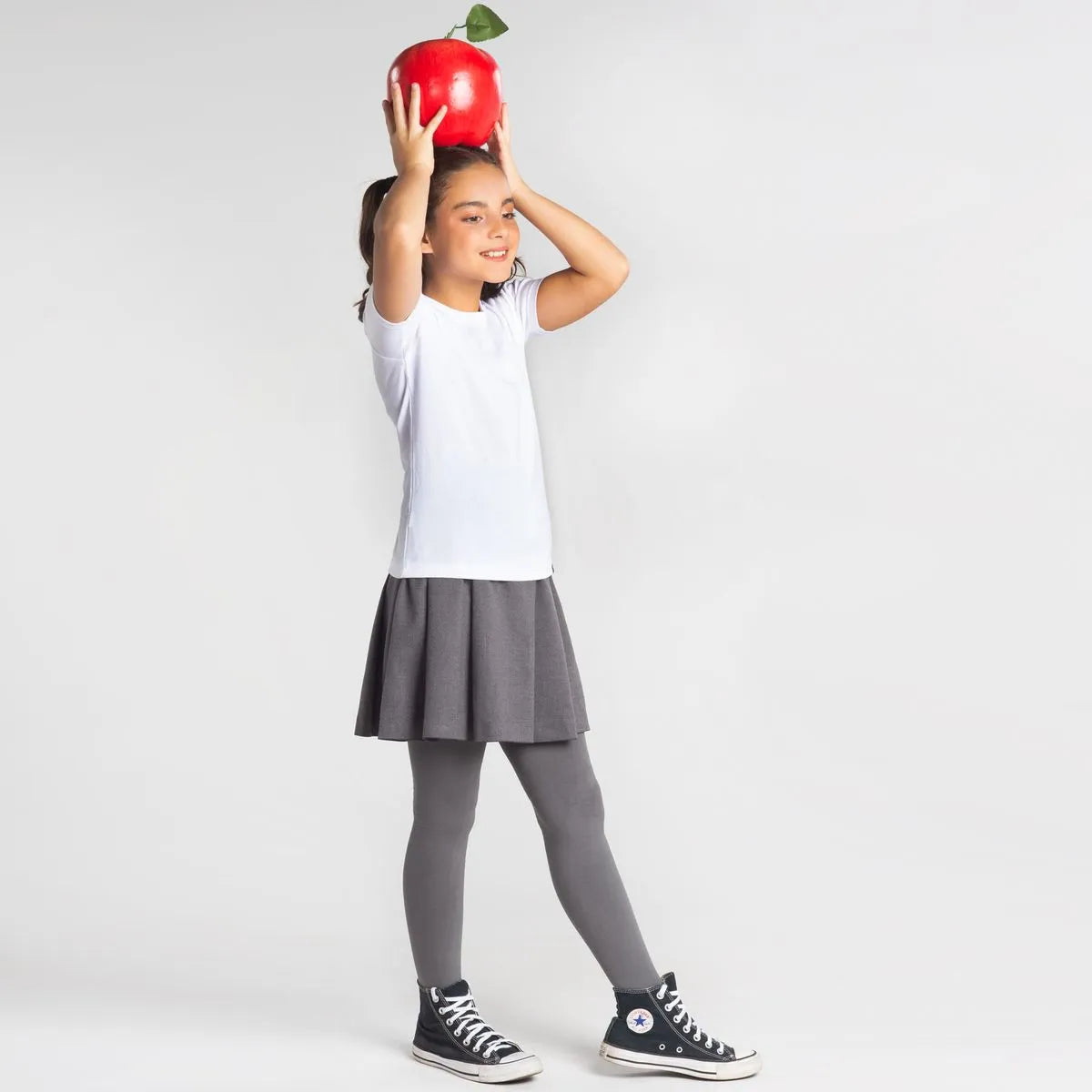 Panty Niña Escolar Polar Plomo