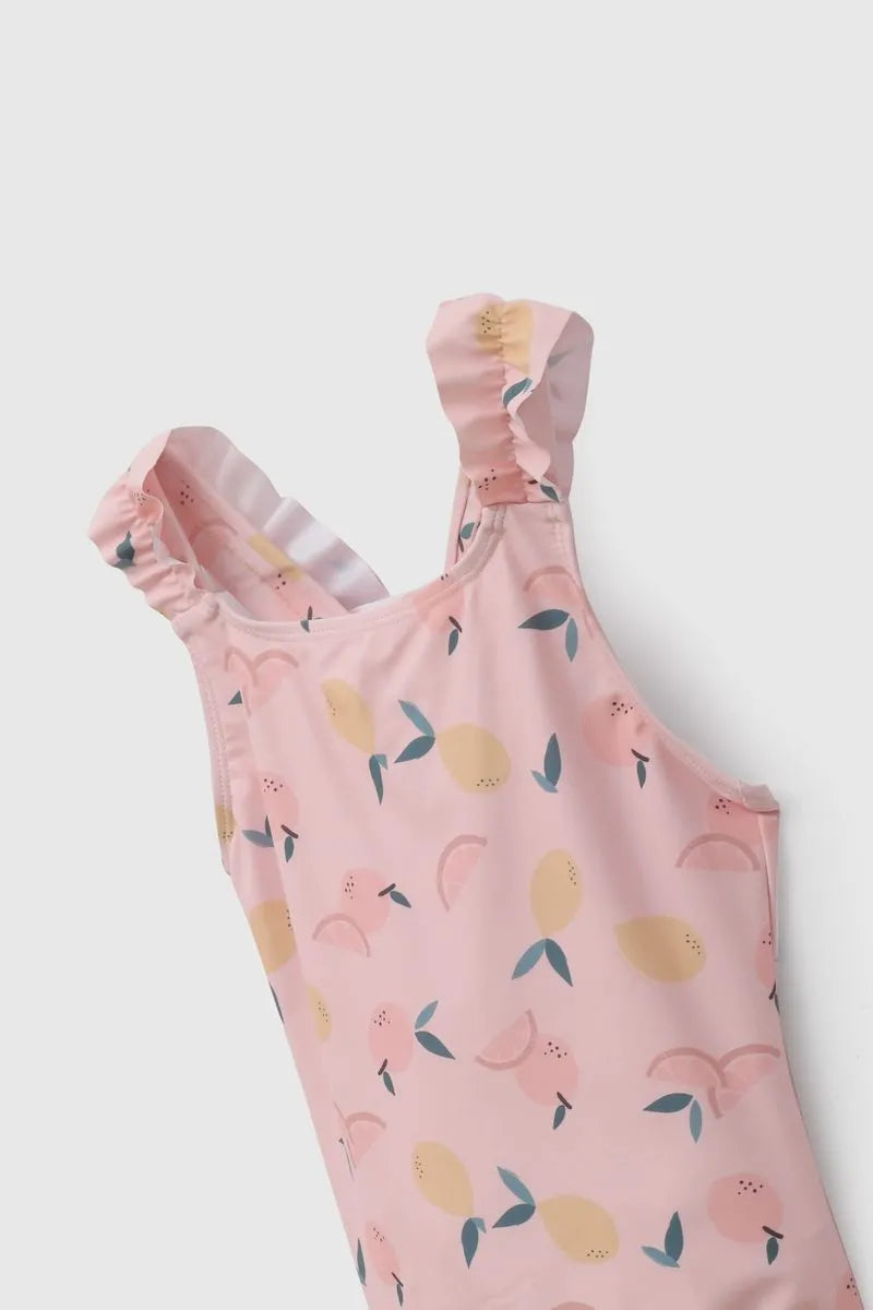 Traje De Baño UV Niña Frutas Naranja