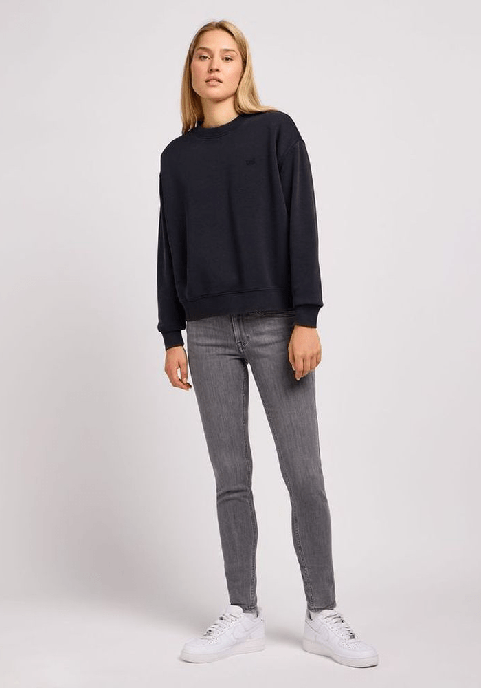 polerón-mujer-plain-crew-sweatshirt-unionall-black