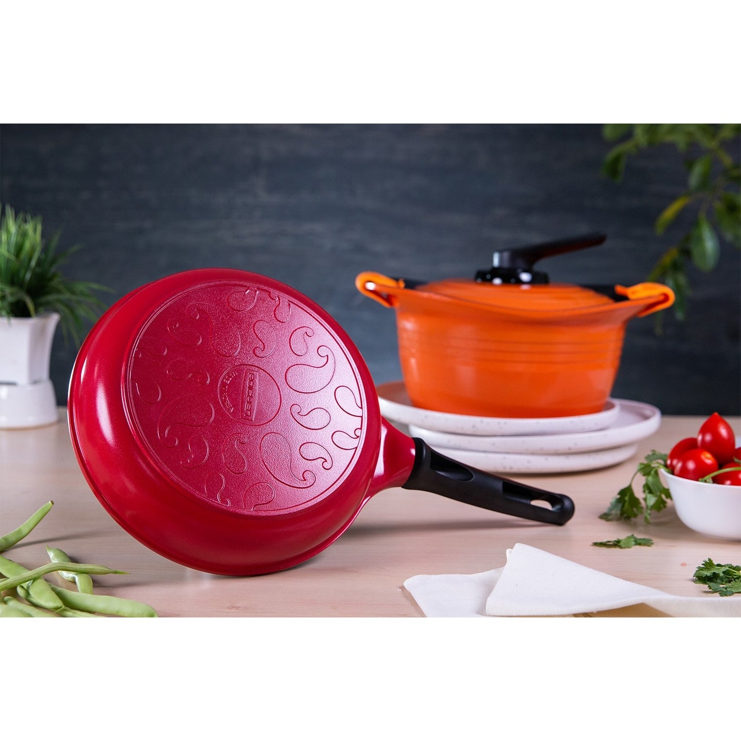 Batería de Cocina Cerámica Premium Colores 7 Piezas