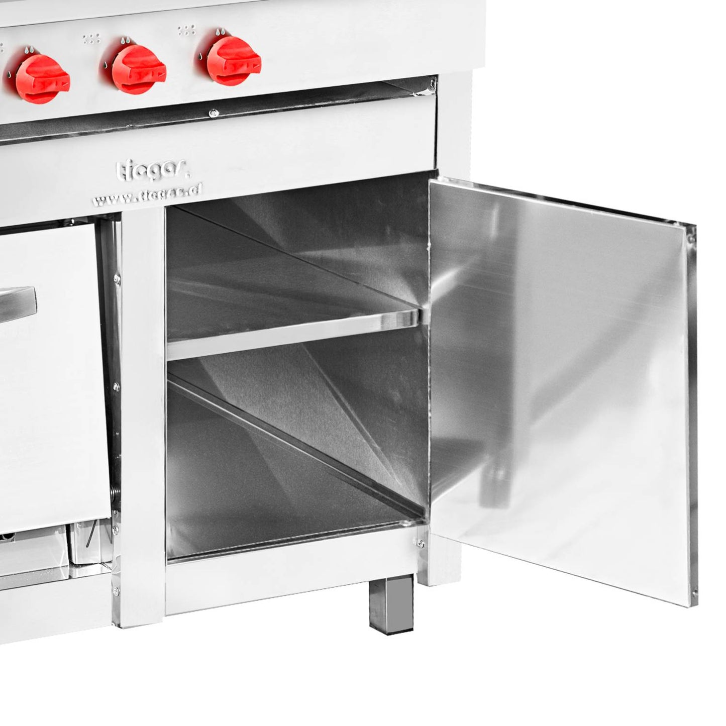 Cocina 6 Platos Acero Inoxidable + Calienta Platos Gas Natural