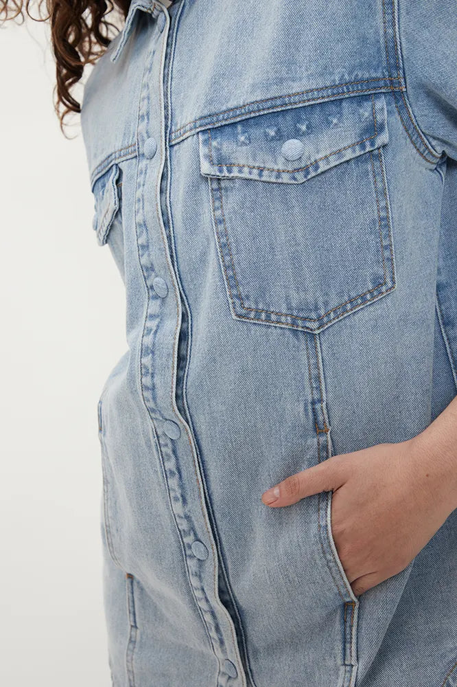 Chaqueta Denim Celeste