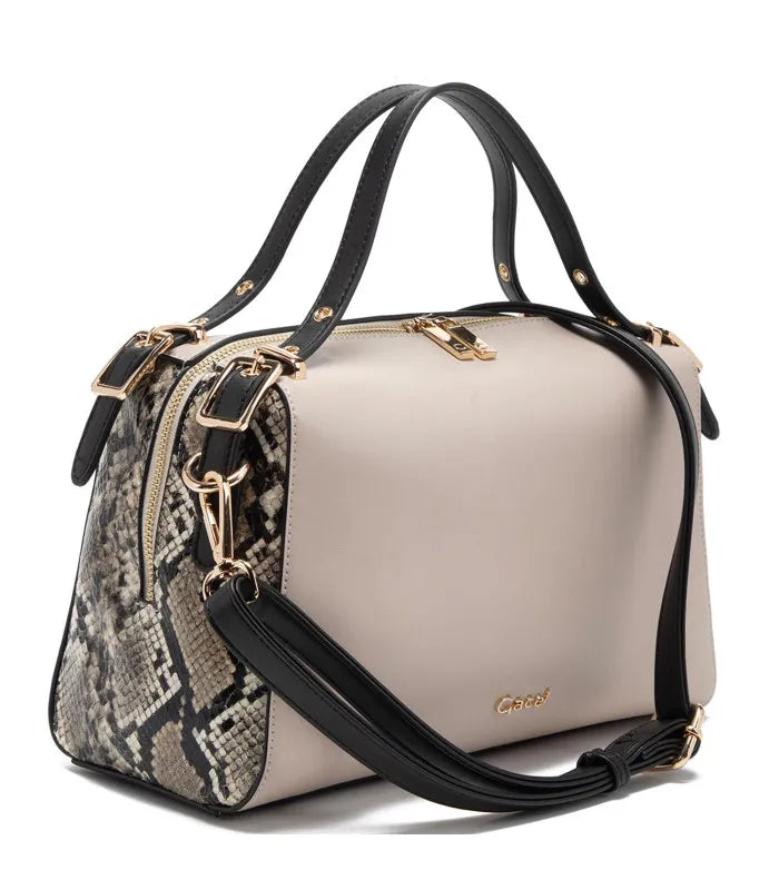 Cartera Mujer Dos Asas Mediana Off White