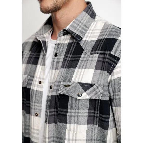 Camisa Hombre Checkered Virginia FJ Black