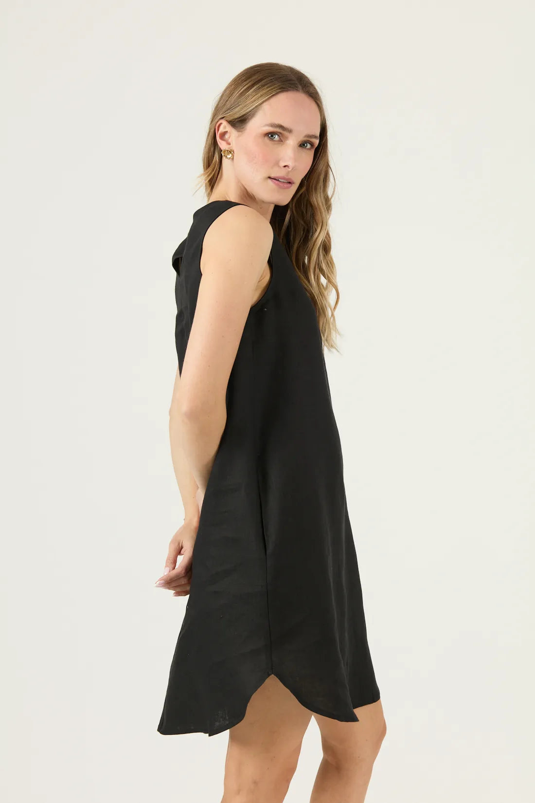 Vestido Mujer Sin Mangas Lino