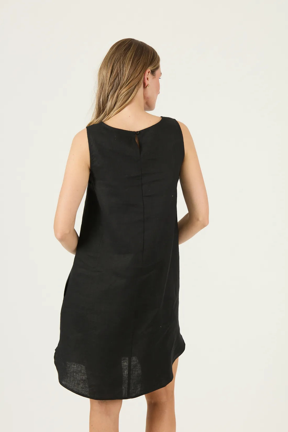 Vestido Mujer Sin Mangas Lino