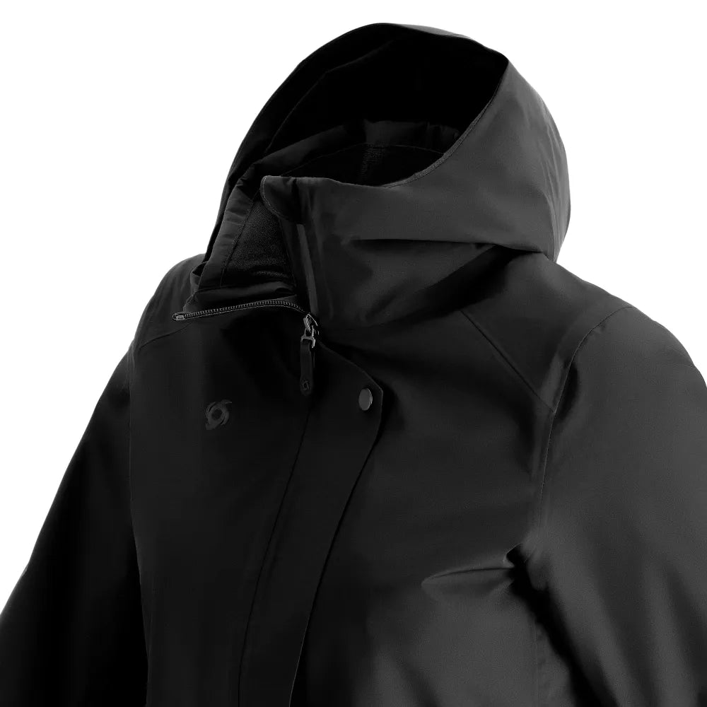 Parka Mujer Negro Abrigo Raven