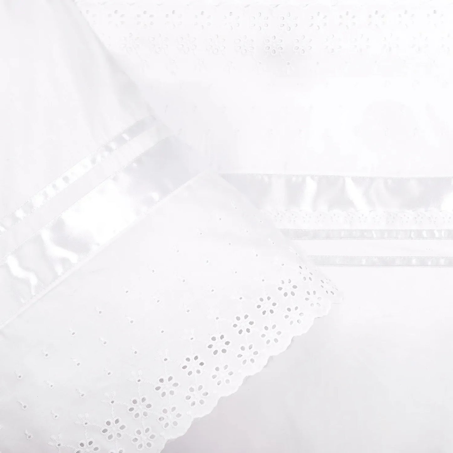 Set Sábana Clásica Broderie Blanco 220 Hilos Super King