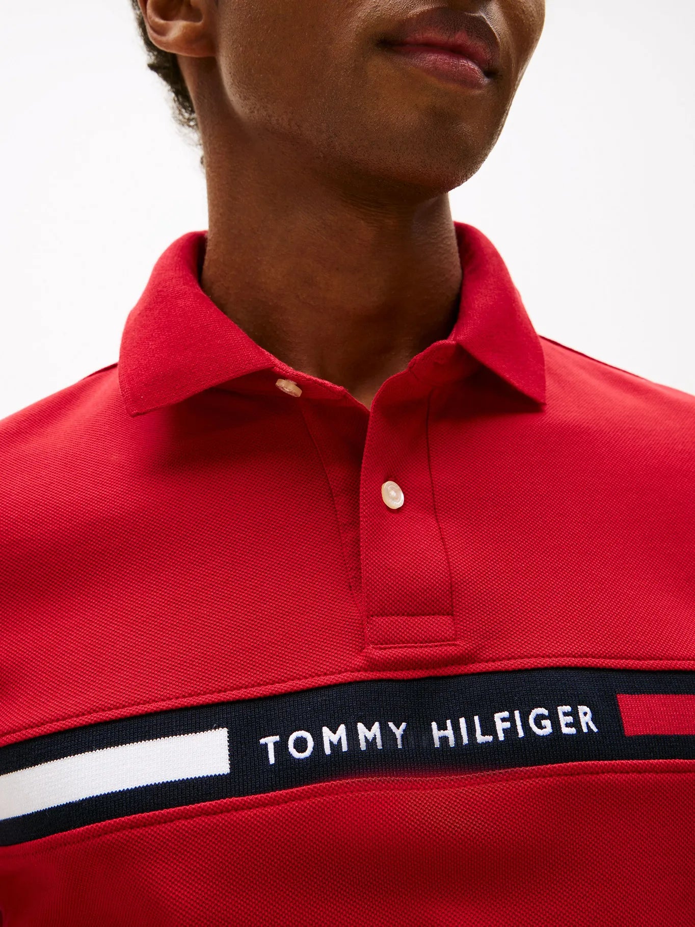 Polera Hombre Polo Chest Insert Logo Regular Fit Roja