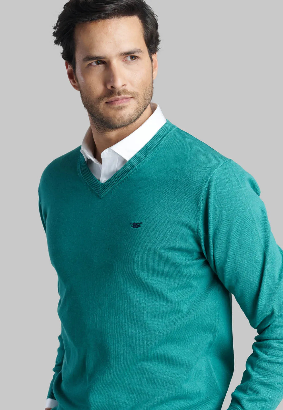 sweater-hombre-v-neck-solido-green