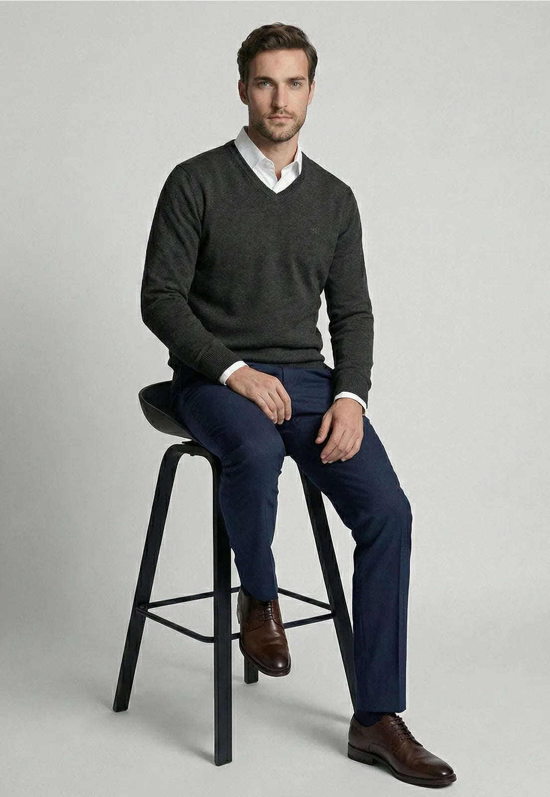 Sweater Hombre Atlanta V-Neck Graphito Melange