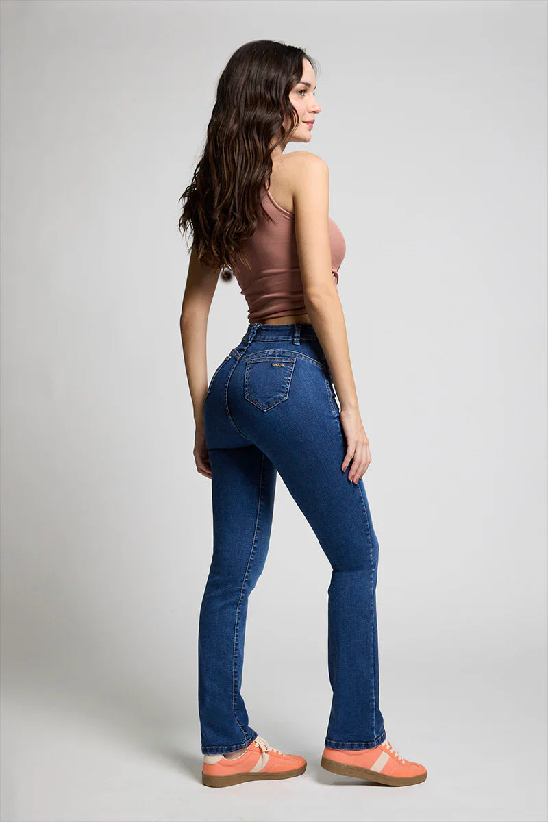 Jeans Mujer Tiro Alto Regular 5299 Azul