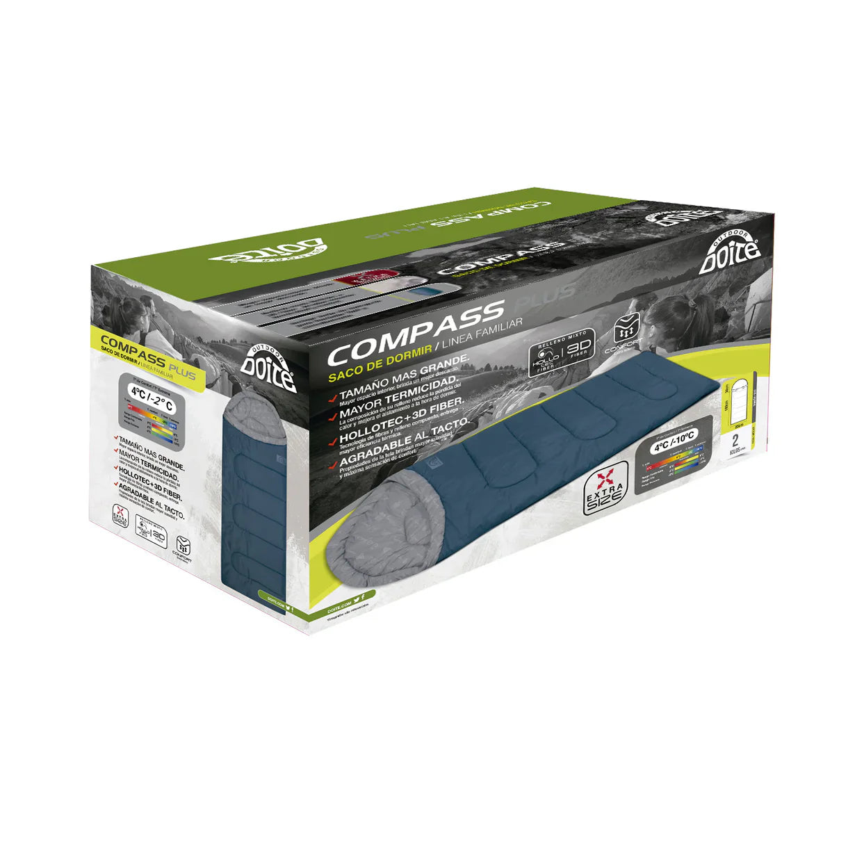 Saco De Dormir Compass Plus Azul Claro