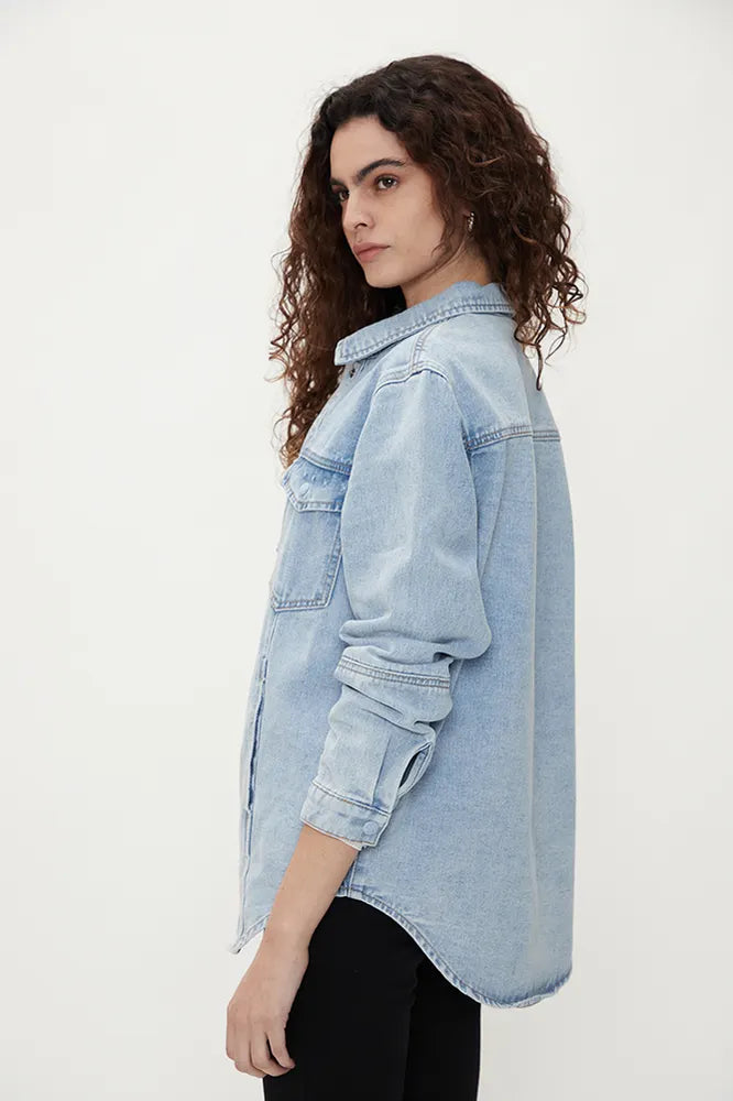 Chaqueta Denim Celeste