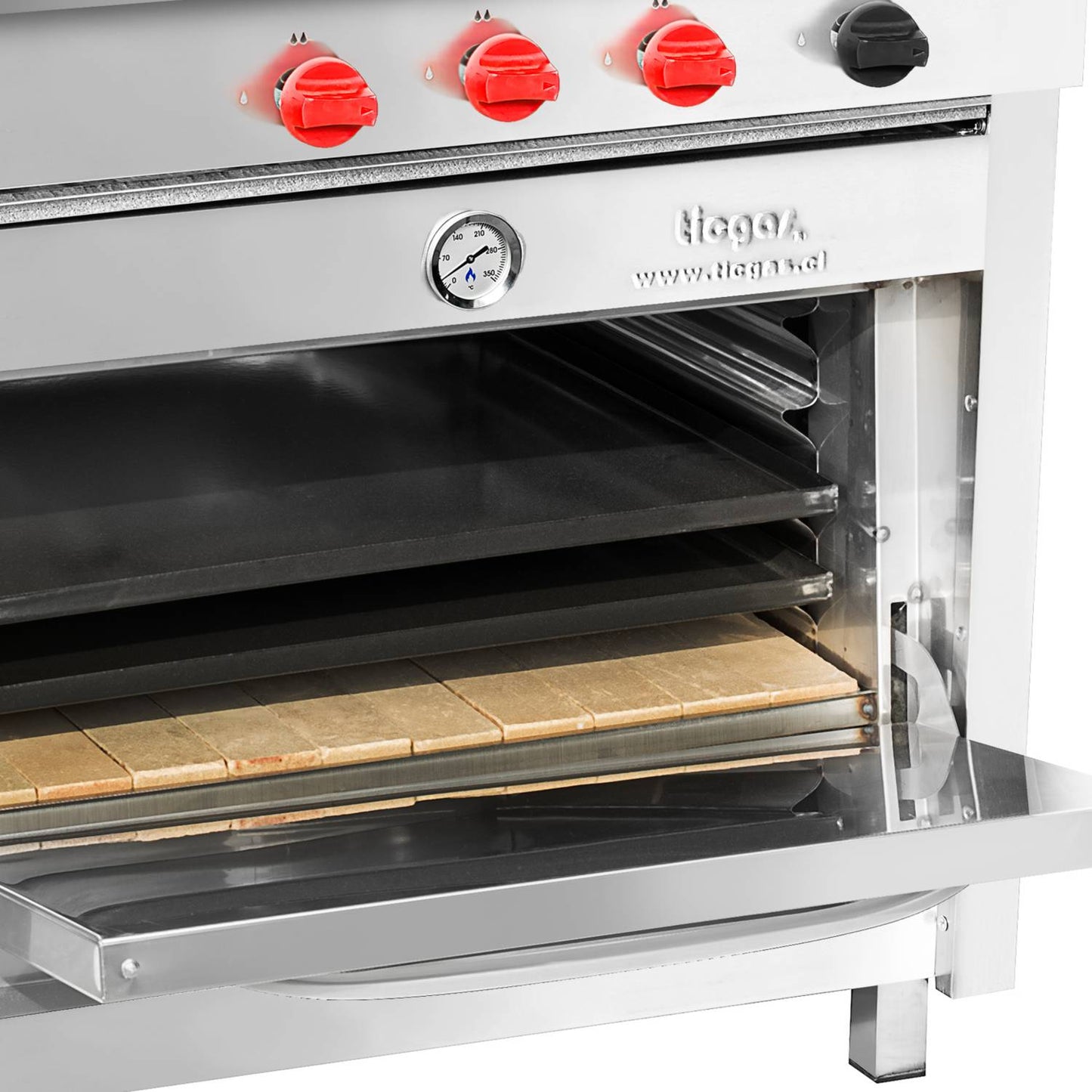 Cocina 4 Platos Acero Inoxidable Gas Licuado