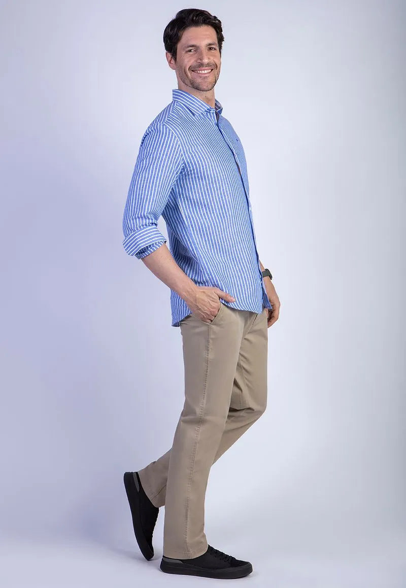 Pantalón Hombre Twill Without Pleats Khaki