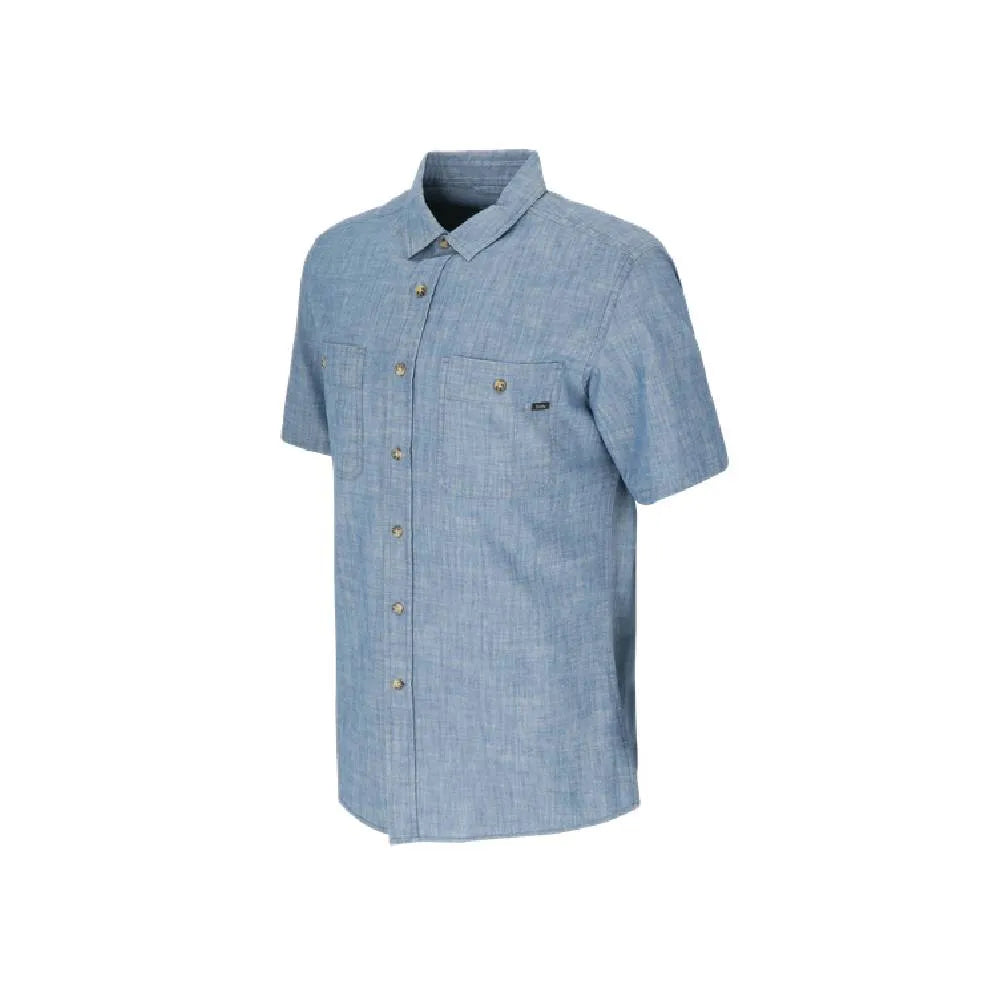 Camisa Hombre Manga Corta Solden Melange Azul