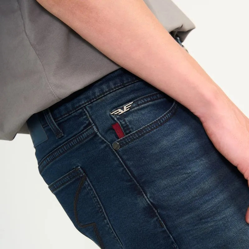 Jeans Hombre Relaxed Oxidado Jogger Azul Oscuro