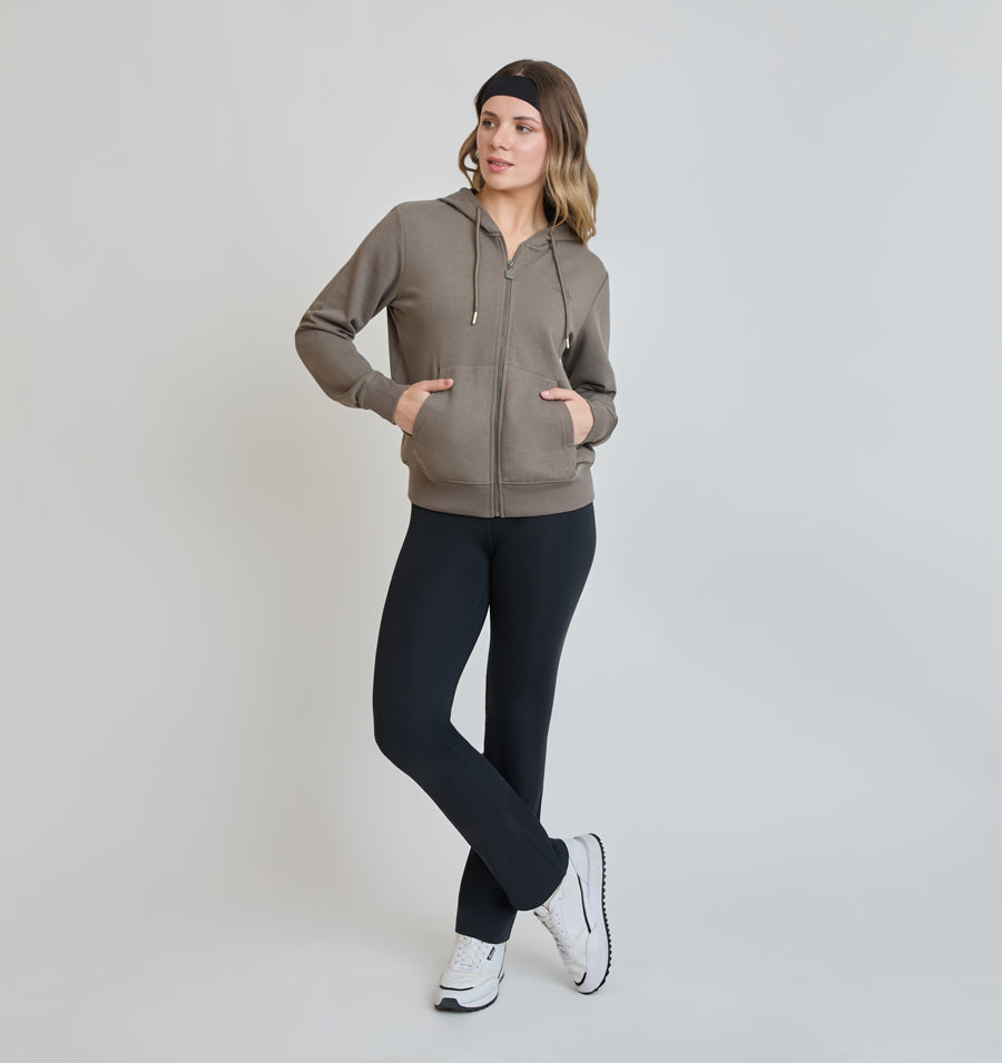 Poleron Mujer Deportivo Celeste Cafe