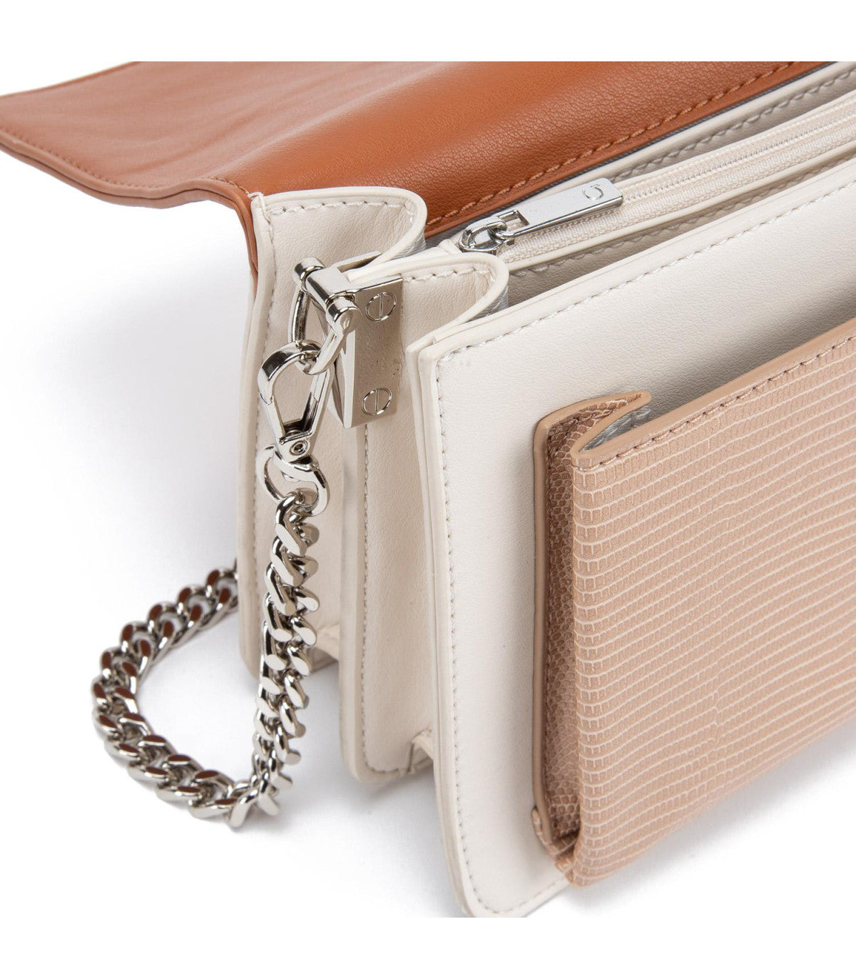 Cartera Mujer Retro Con Tapa Pequeña Capuccino