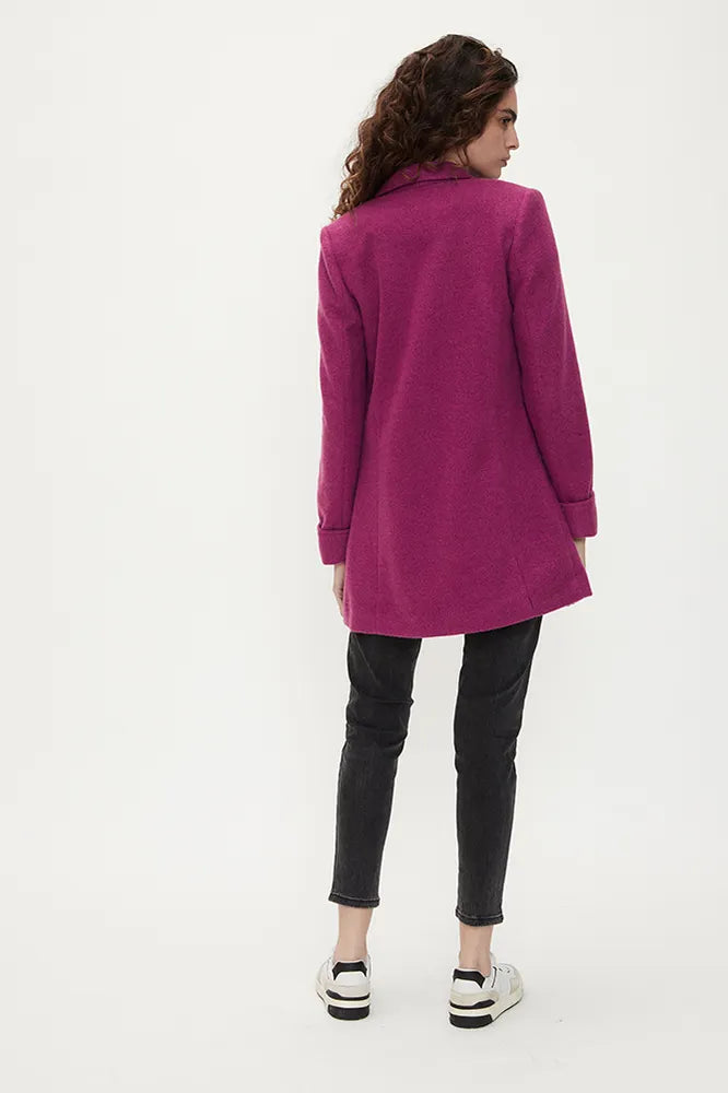 Tapado con Solapa Larga Fucsia