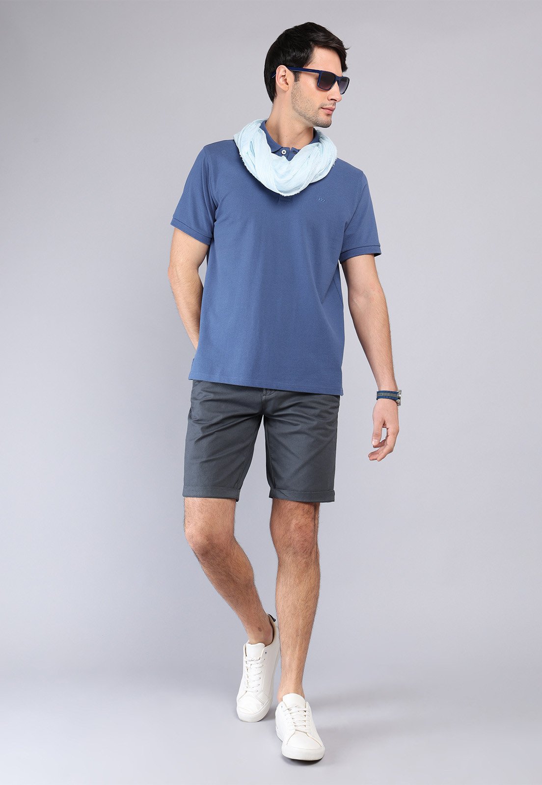 Polera Hombre Pique Manga Corta Denim