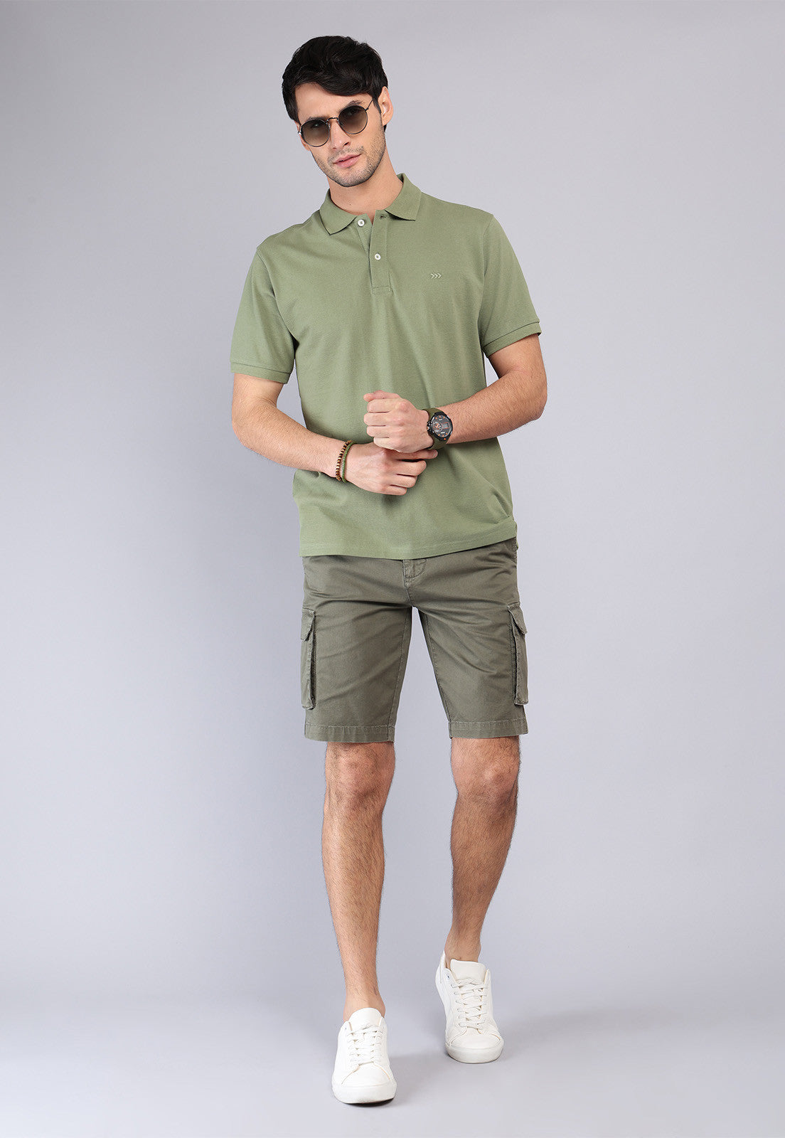 Polera Hombre Pique Manga Corta Verde