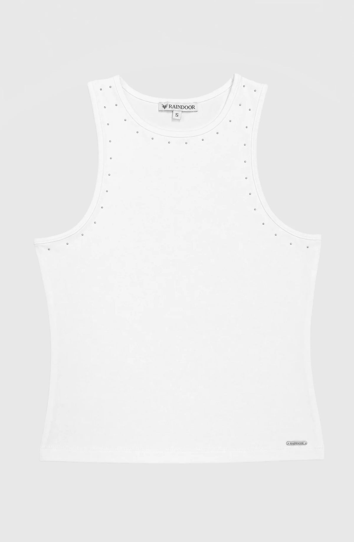 Polera Mujer Tank Tachas White