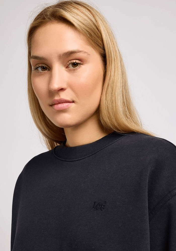 polerón-mujer-plain-crew-sweatshirt-unionall-black