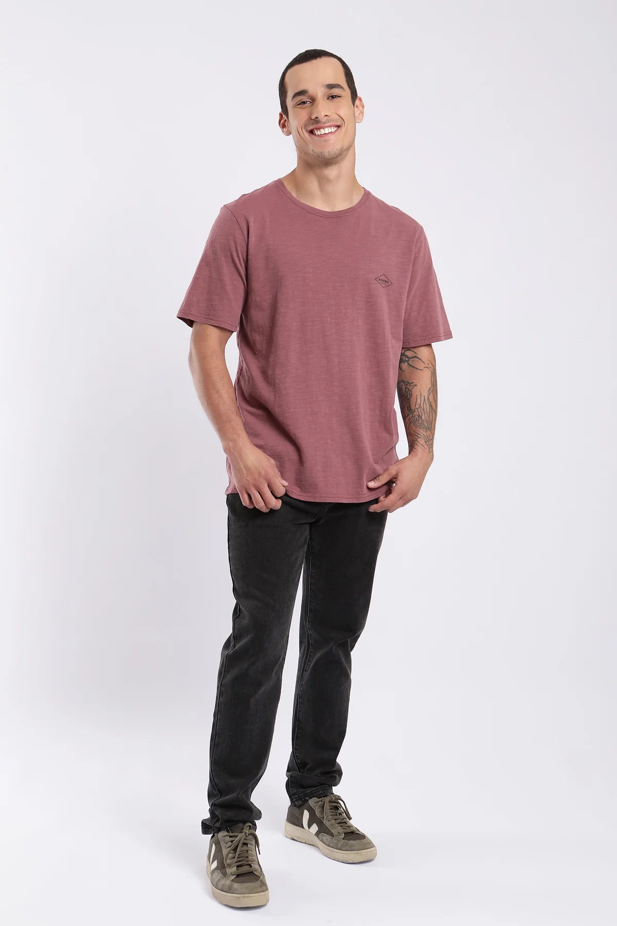 Polera Hombre Logo Burdeo