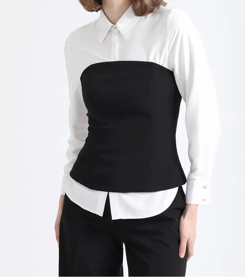Polera Mujer Top Strapless Barbas Negro