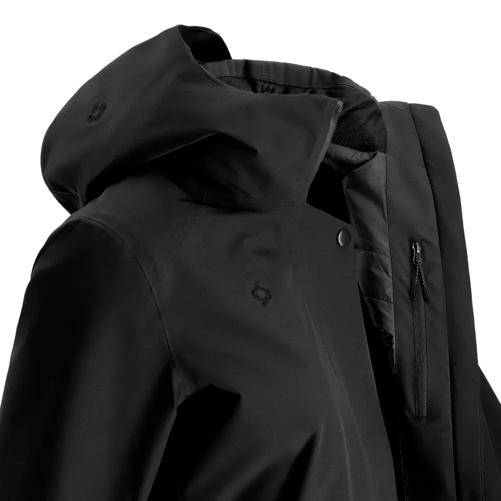 Parka Mujer Negro Abrigo Raven