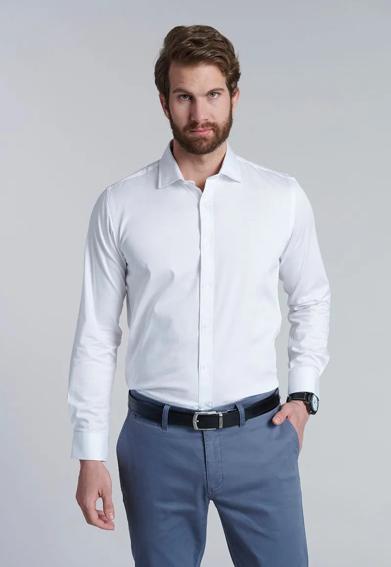 Camisa Hombre Smart Casual Dublin Blanca