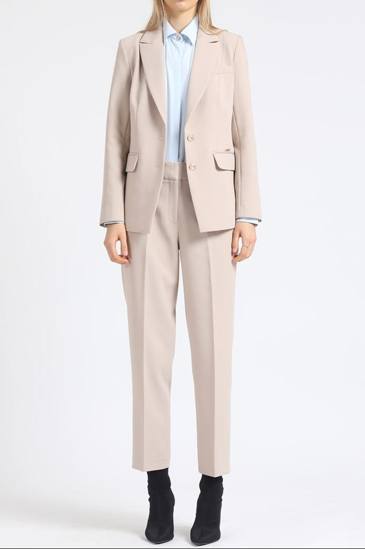 Pantalon Mujer Sastre Tiro Alto Beige