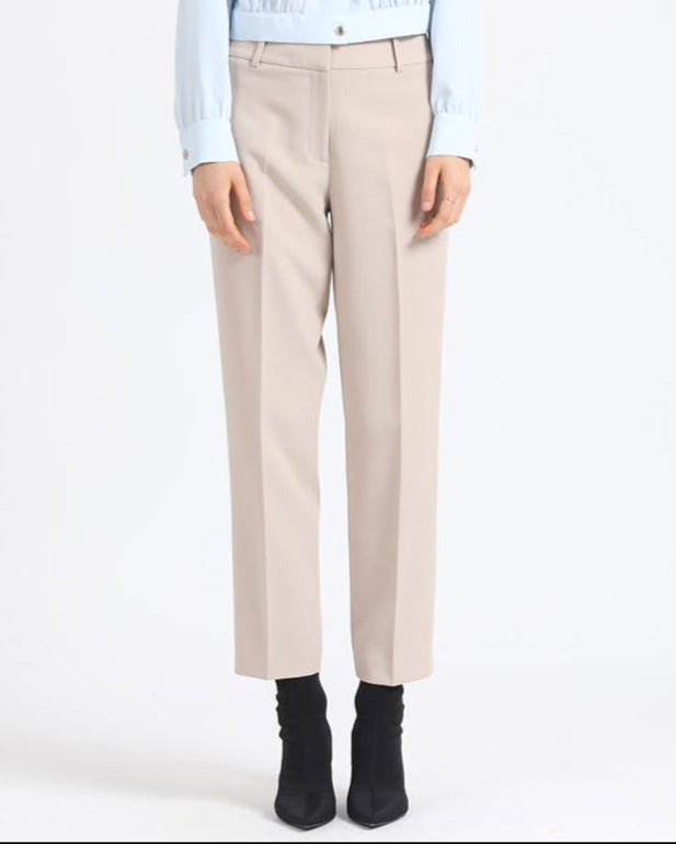 Pantalon Mujer Sastre Tiro Alto Beige