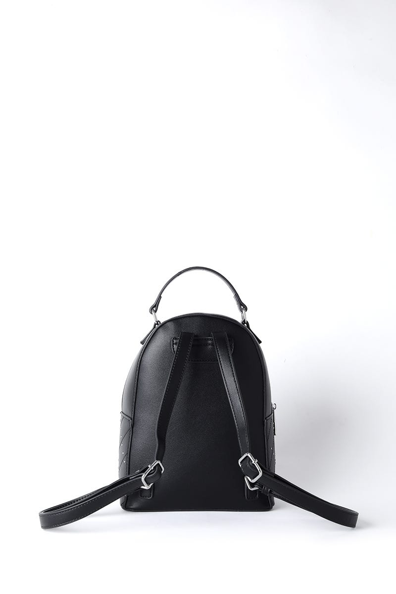 Mochila Mediana Con Tachas Frotal Negro