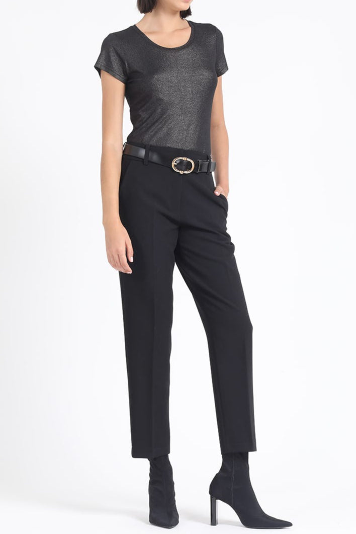 Pantalon Mujer Sastre Tiro Alto Negro