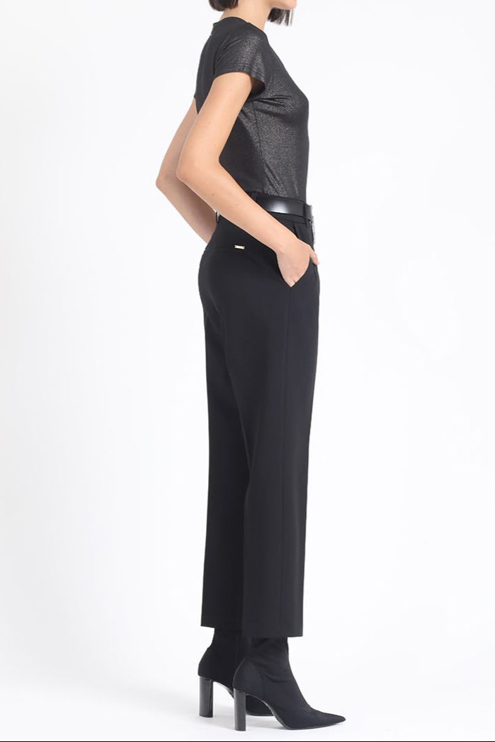 Pantalon Mujer Sastre Tiro Alto Negro