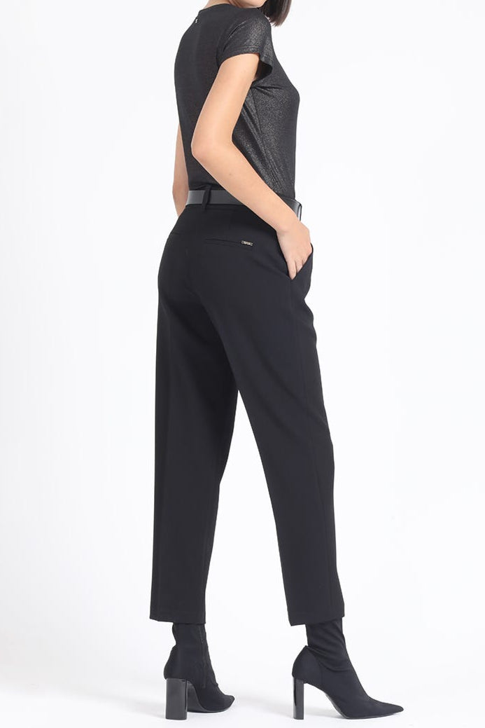 Pantalon Mujer Sastre Tiro Alto Negro