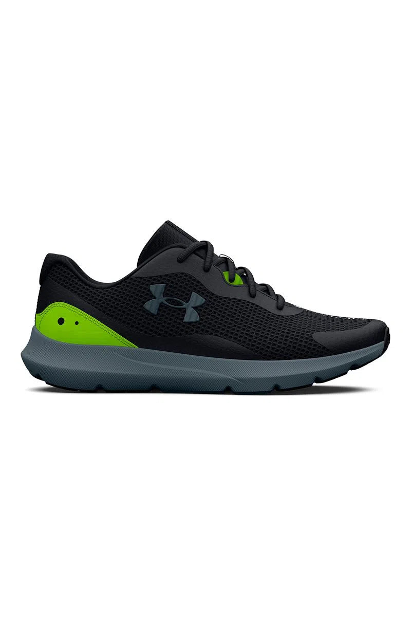 Zapatillas Hombre Running UA Surge 3 Negro Verde