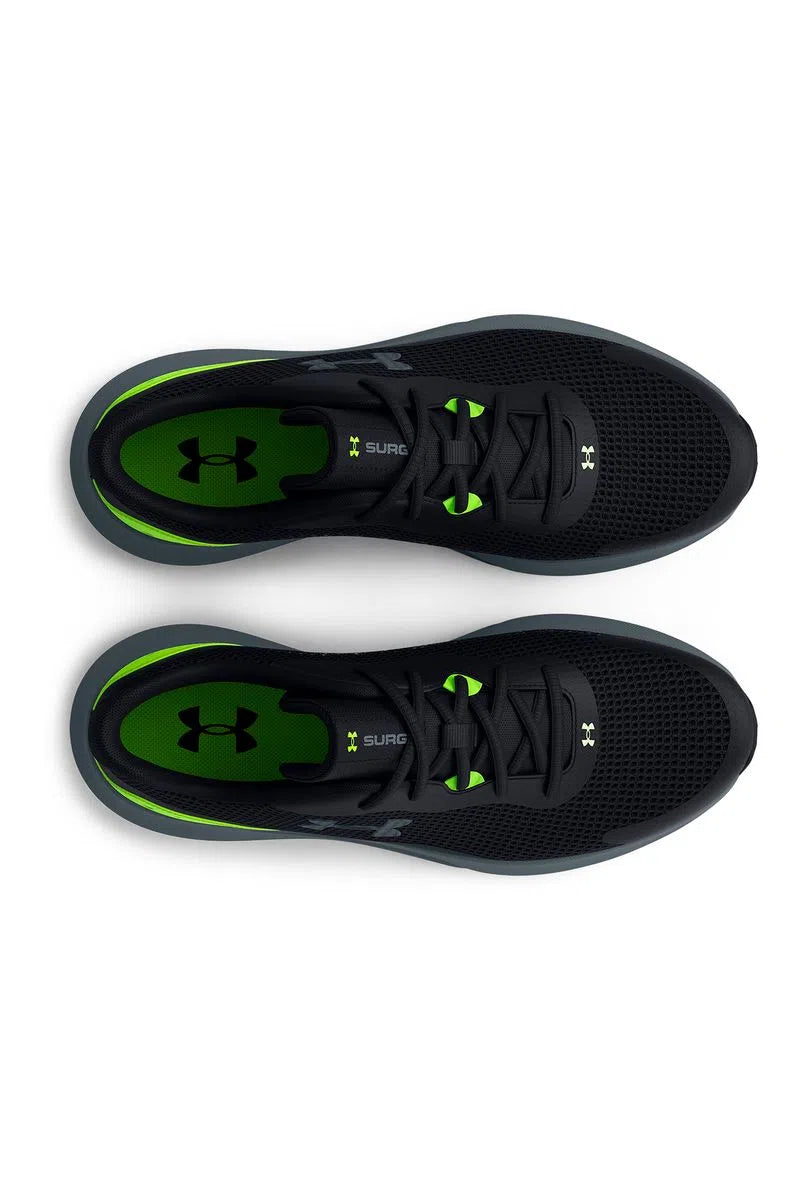 Zapatillas Hombre Running UA Surge 3 Negro Verde