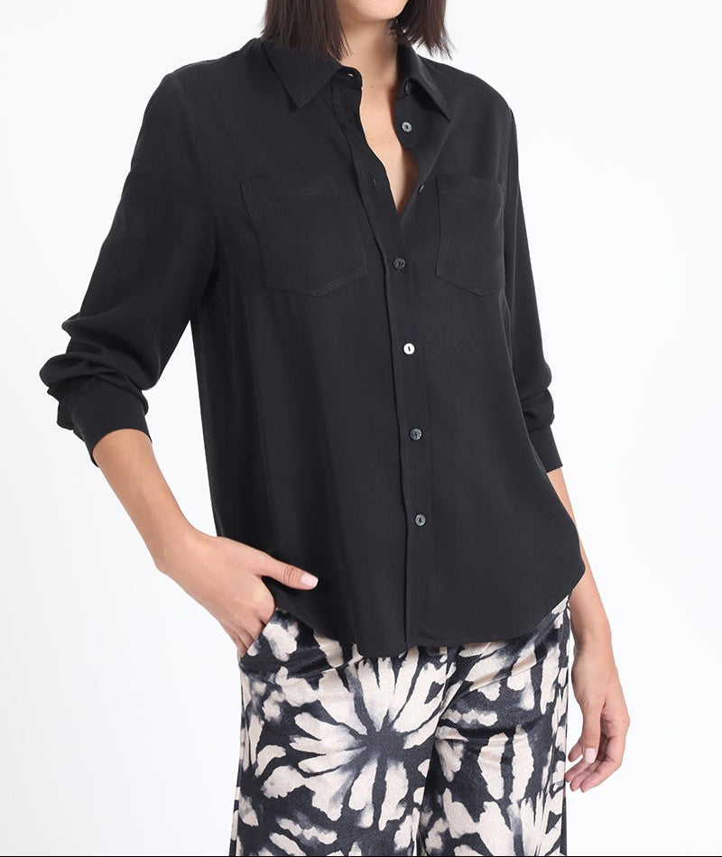 Blusa Mujer Larga Basica Negro