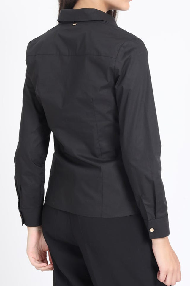 Camisa Mujer Entallada Algodón Poplin Negro
