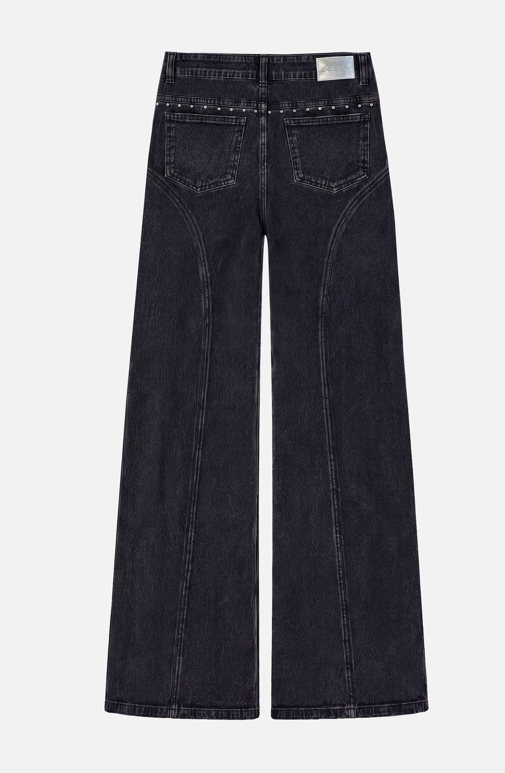Pantalón Mujer Corte Tachas Wide Grey