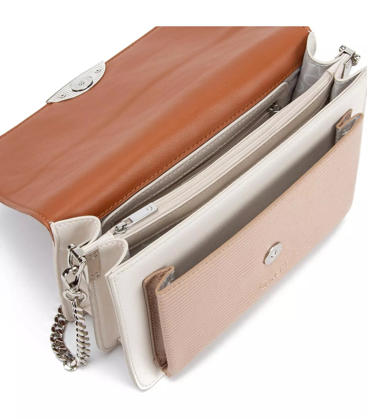 Cartera Mujer Retro Con Tapa Pequeña Capuccino